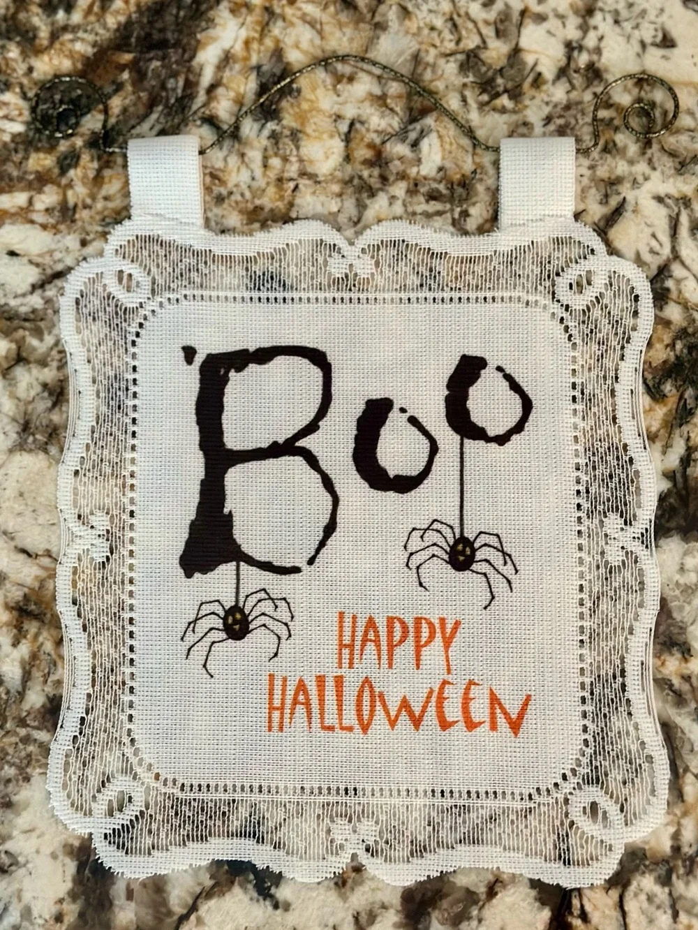 🎃 Happy Halloween & Boo 🕷️ Lace Signs